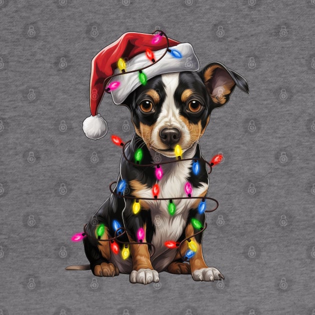 Christmas Rat Terrier by Chromatic Fusion Studio